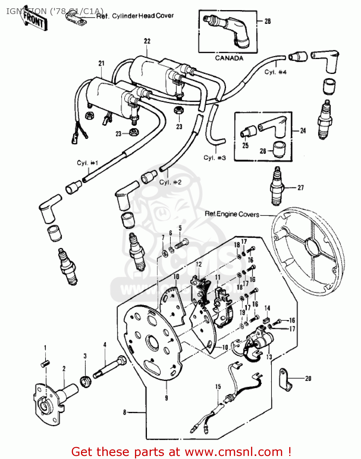IGNITION ('78 C1/C1A) KZ1000C2 POLICE 1000 1979 USA CANADA