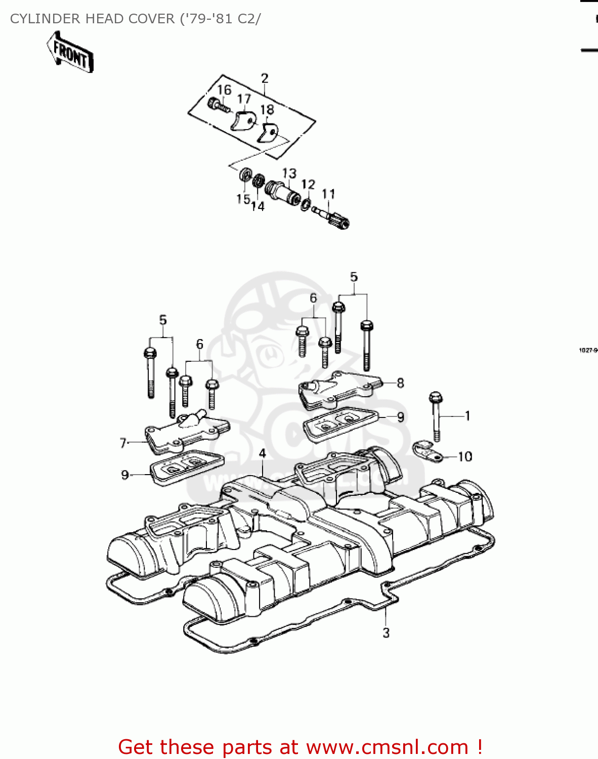 CYLINDER HEAD COVER ('79-'81 C2/ KZ1000C2 POLICE 1000 1979 USA CANADA