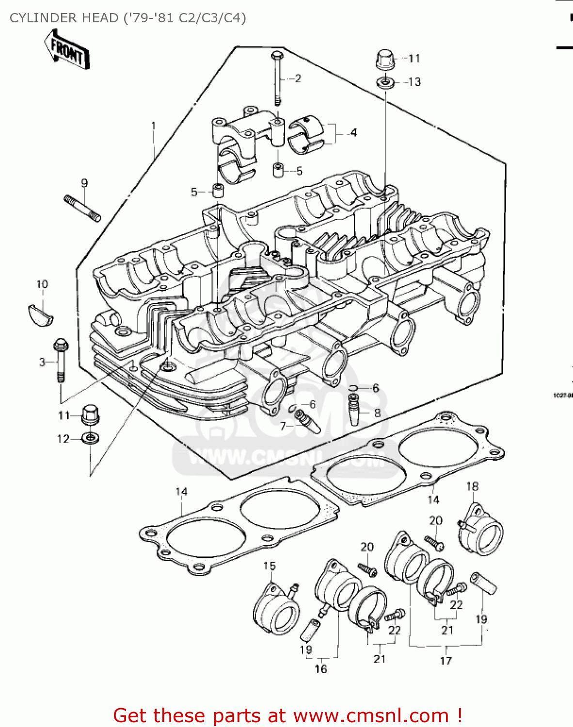CYLINDER HEAD ('79-'81 C2/C3/C4) KZ1000C2 POLICE 1000 1979 USA CANADA