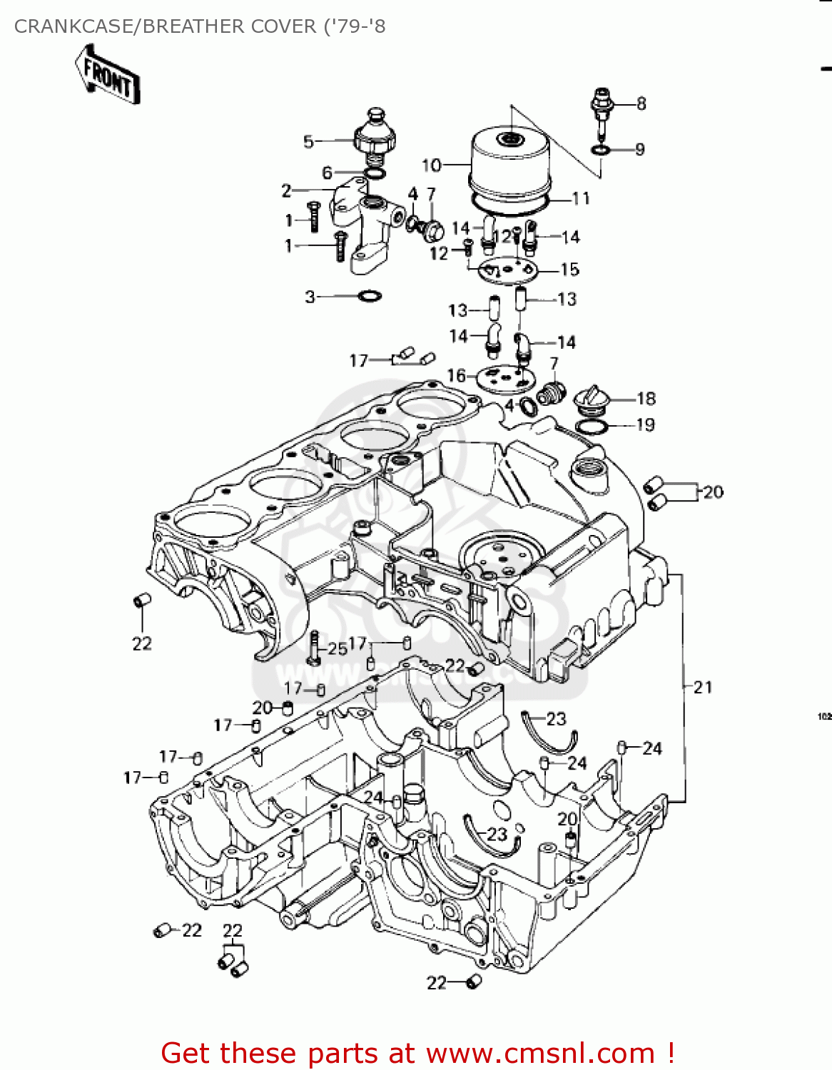 CRANKCASE/BREATHER COVER ('79-'8 KZ1000C2 POLICE 1000 1979 USA CANADA
