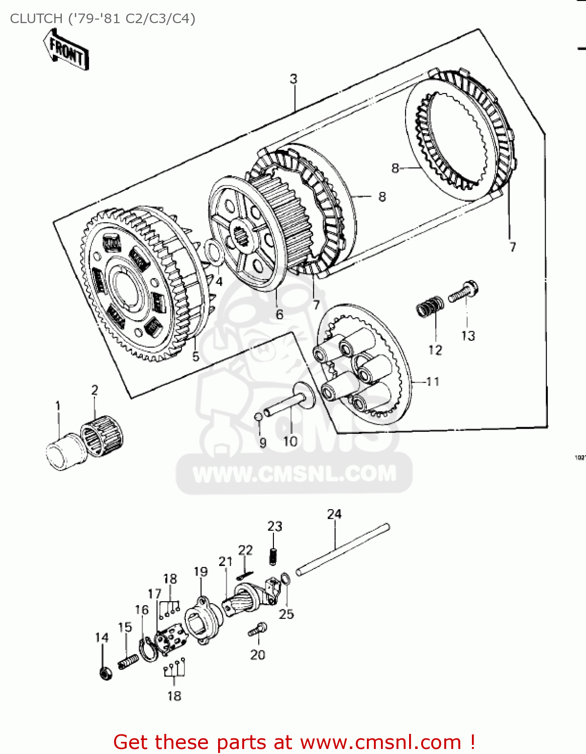 CLUTCH ('79-'81 C2/C3/C4) KZ1000C2 POLICE 1000 1979 USA CANADA