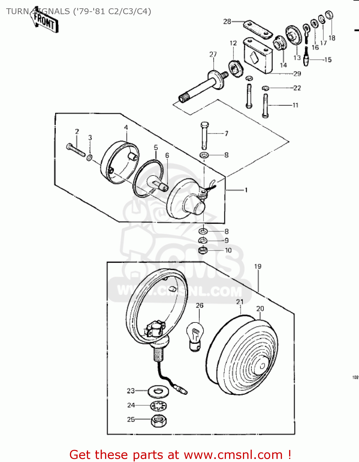 TURN SIGNALS ('79-'81 C2/C3/C4) KZ1000C2 POLICE 1000 1979 USA CANADA