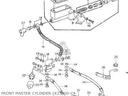 FRONT MASTER CYLINDER (KZ1000-C4 - KZ1000C2 POLICE 1000 1979 USA CANADA