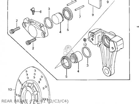REAR BRAKE ('79-'81 C2/C3/C4) - KZ1000C2 POLICE 1000 1979 USA CANADA