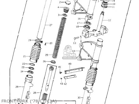 FRONT FORK ('78 C1/C1A) - KZ1000C2 POLICE 1000 1979 USA CANADA