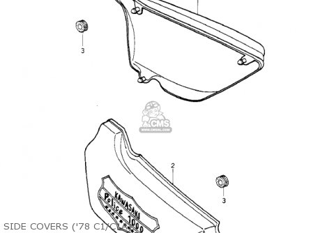 SIDE COVERS ('78 C1/C1A) - KZ1000C2 POLICE 1000 1979 USA CANADA