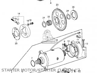 STARTER MOTOR/STARTER CLUTCH ('7 - KZ1000C2 POLICE 1000 1979 USA CANADA