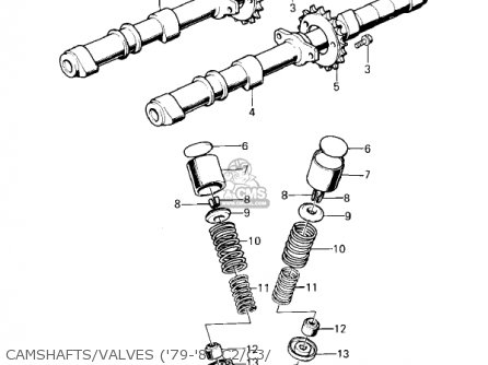 CAMSHAFTS/VALVES ('79-'81 C2/C3/ - KZ1000C2 POLICE 1000 1979 USA CANADA