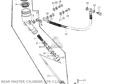 REAR MASTER CYLINDER ('78 C1/C1A - KZ1000C2 POLICE 1000 1979 USA CANADA