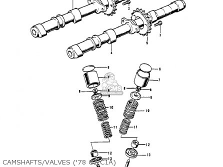 CAMSHAFTS/VALVES ('78 C1/C1A) - KZ1000C2 POLICE 1000 1979 USA CANADA