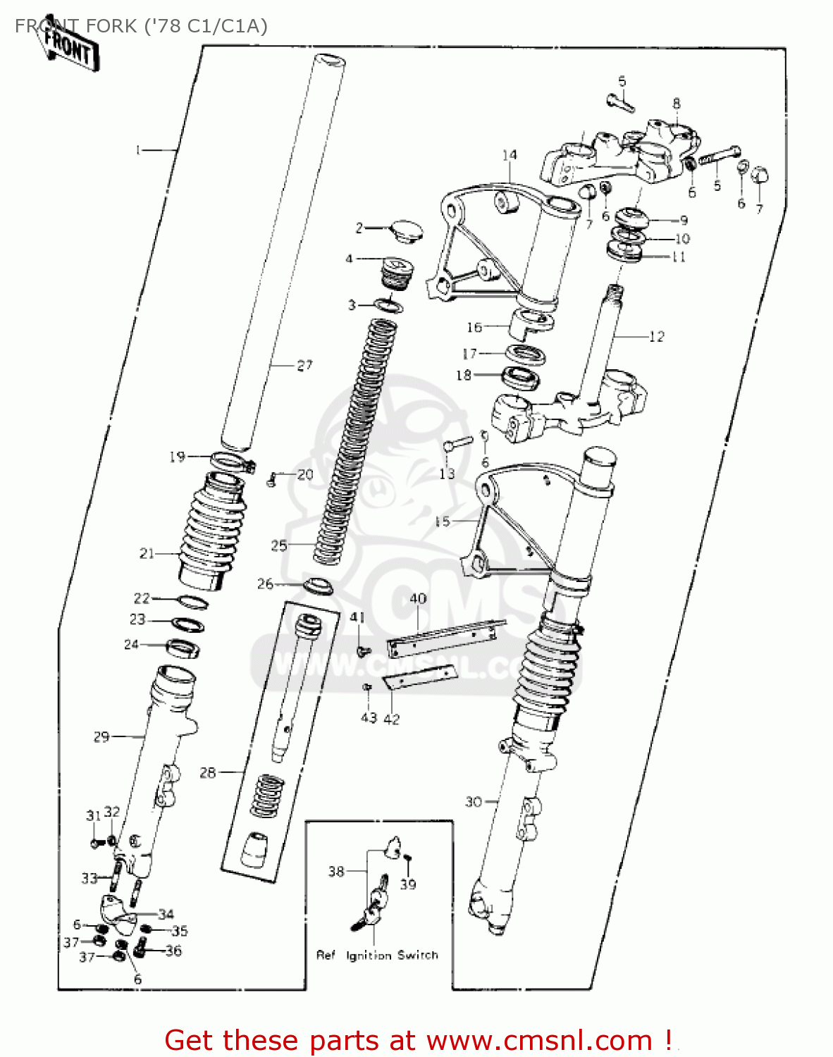 FRONT FORK ('78 C1/C1A) KZ1000C3 POLICE 1000 1980 USA CANADA
