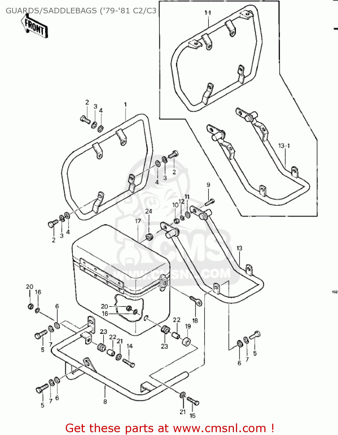 GUARDS/SADDLEBAGS ('79-'81 C2/C3 KZ1000C3 POLICE 1000 1980 USA CANADA