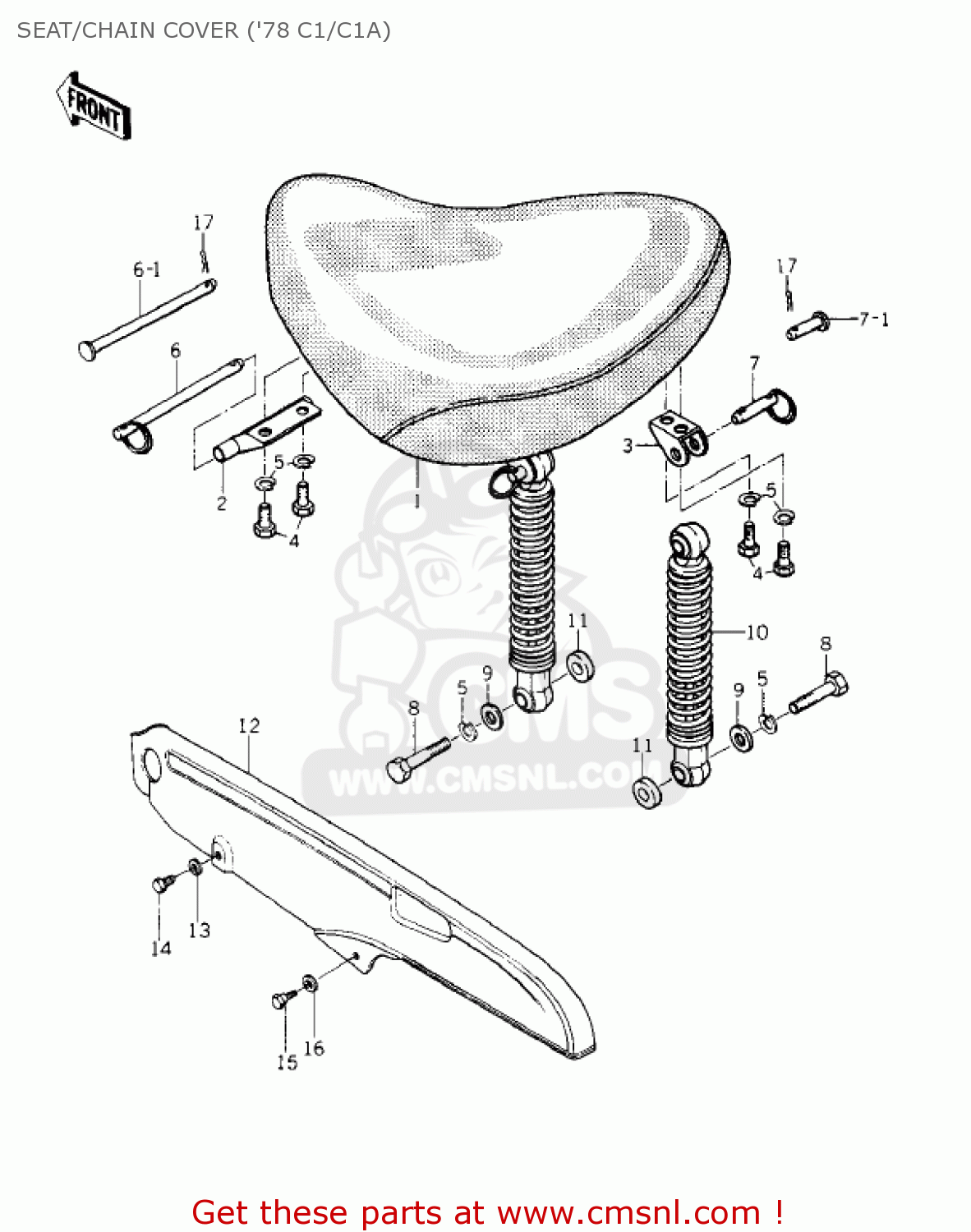 SEAT/CHAIN COVER ('78 C1/C1A) KZ1000C3 POLICE 1000 1980 USA CANADA