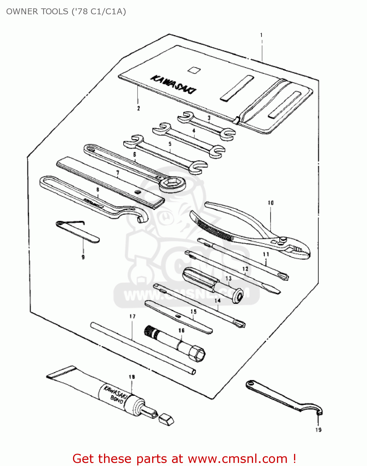 OWNER TOOLS ('78 C1/C1A) KZ1000C3 POLICE 1000 1980 USA CANADA