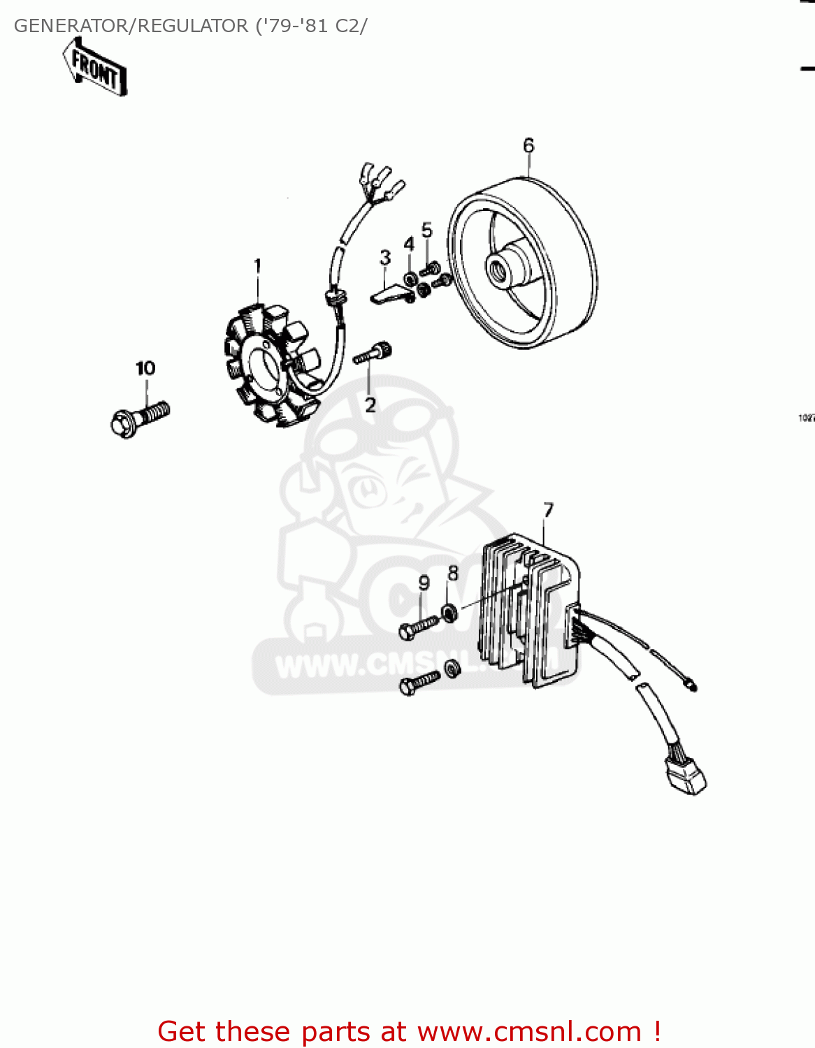 GENERATOR/REGULATOR ('79-'81 C2/ KZ1000C3 POLICE 1000 1980 USA CANADA