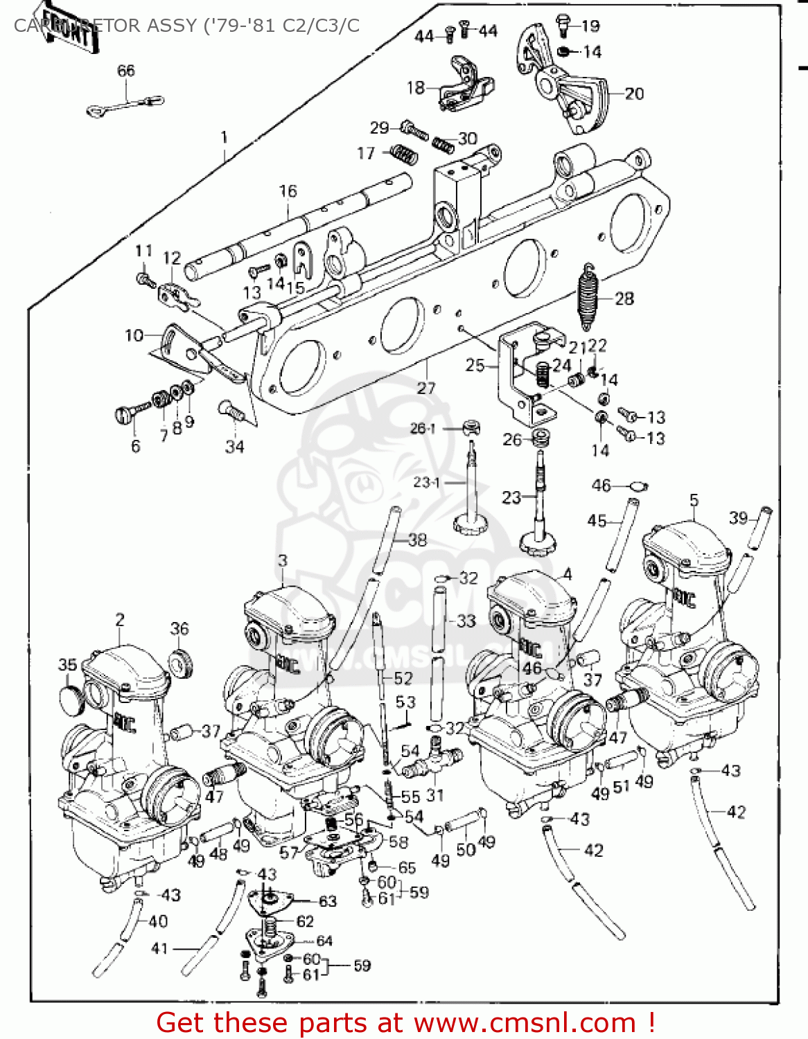 CARBURETOR ASSY ('79-'81 C2/C3/C KZ1000C3 POLICE 1000 1980 USA CANADA