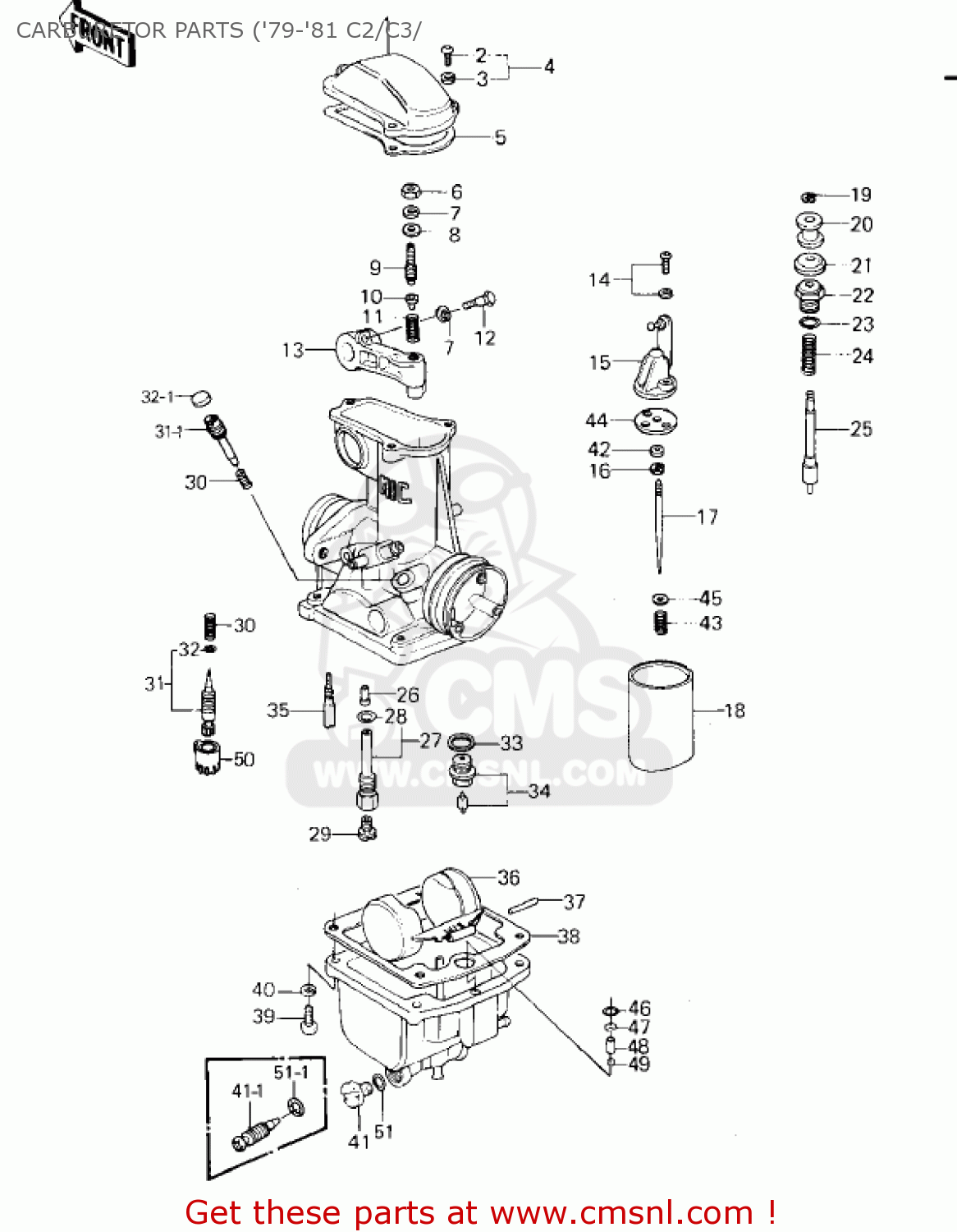 CARBURETOR PARTS ('79-'81 C2/C3/ KZ1000C3 POLICE 1000 1980 USA CANADA