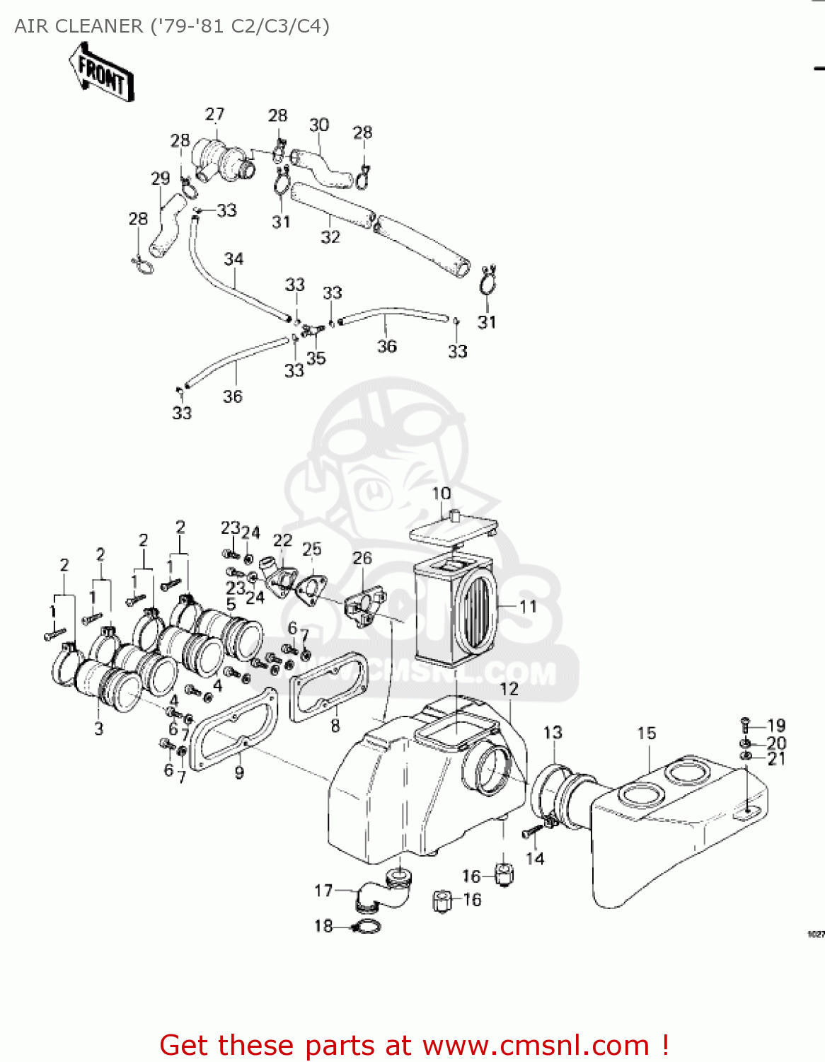 AIR CLEANER ('79-'81 C2/C3/C4) KZ1000C3 POLICE 1000 1980 USA CANADA