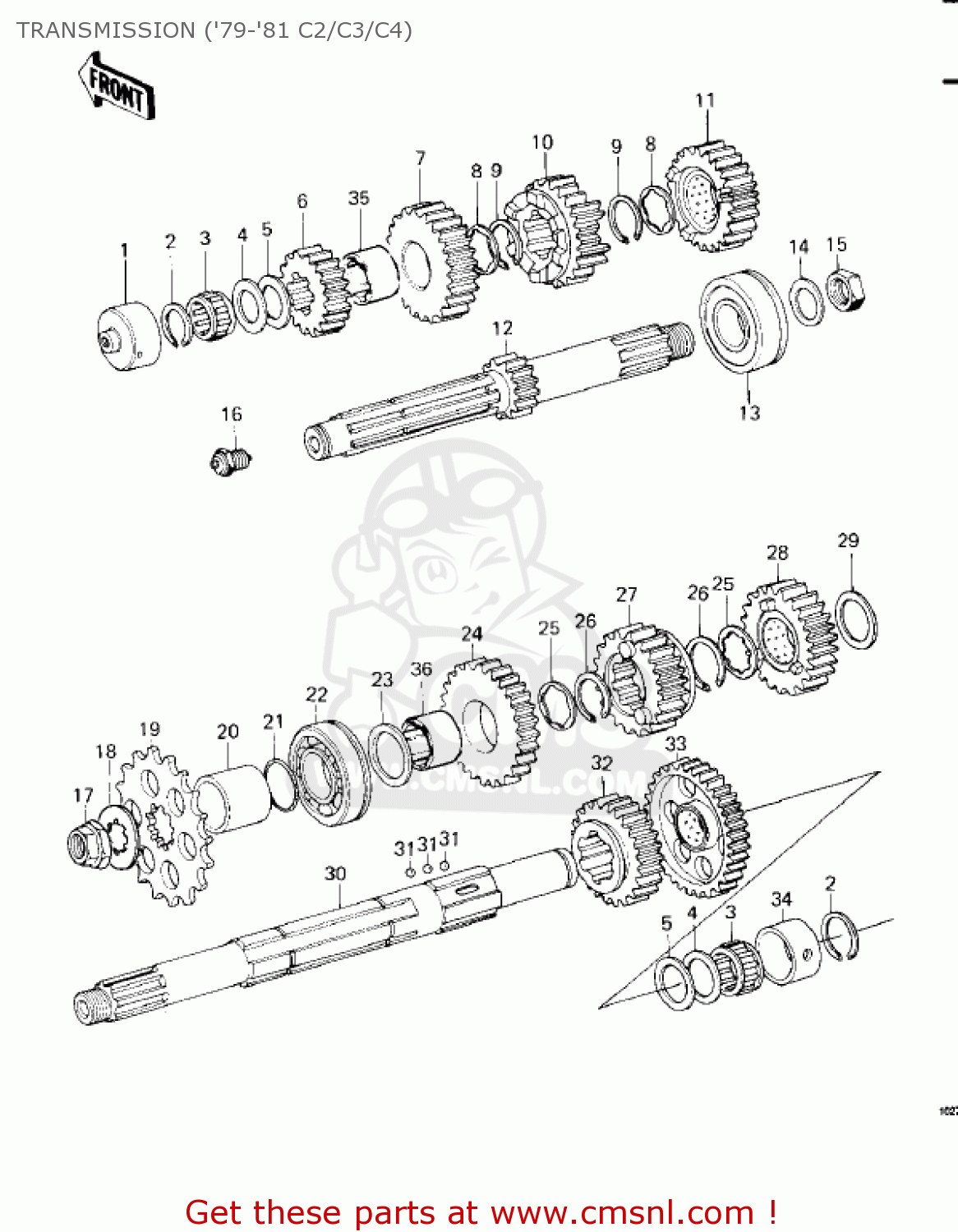 TRANSMISSION ('79-'81 C2/C3/C4) KZ1000C3 POLICE 1000 1980 USA CANADA