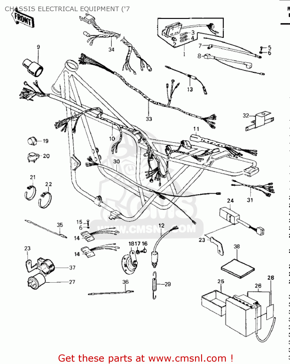 CHASSIS ELECTRICAL EQUIPMENT ('7 KZ1000C3 POLICE 1000 1980 USA CANADA
