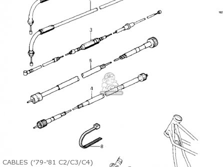 CABLES ('79-'81 C2/C3/C4) - KZ1000C3 POLICE 1000 1980 USA CANADA