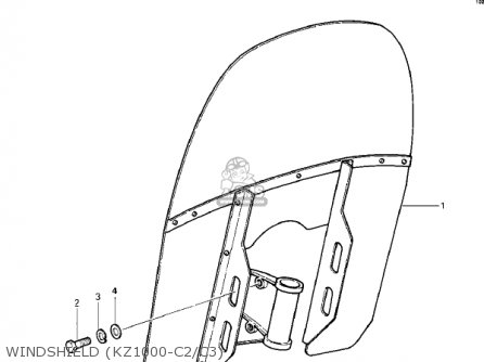 WINDSHIELD (KZ1000-C2/C3) - KZ1000C3 POLICE 1000 1980 USA CANADA