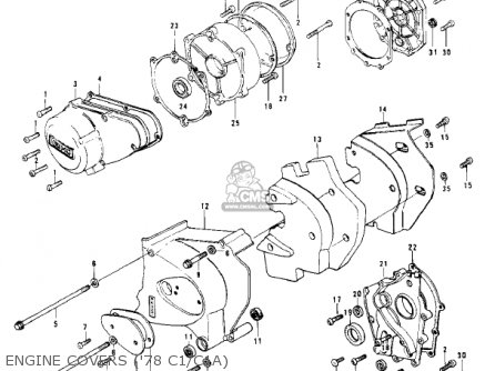 ENGINE COVERS ('78 C1/C1A) - KZ1000C3 POLICE 1000 1980 USA CANADA