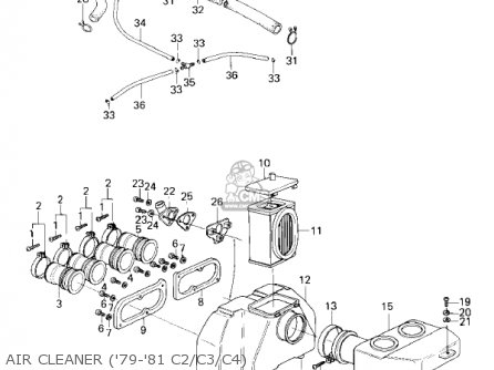 AIR CLEANER ('79-'81 C2/C3/C4) - KZ1000C3 POLICE 1000 1980 USA CANADA