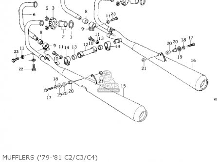 MUFFLERS ('79-'81 C2/C3/C4) - KZ1000C3 POLICE 1000 1980 USA CANADA