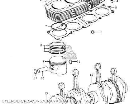 CYLINDER/PISTONS/CRANKSHAFT ('78 - KZ1000C3 POLICE 1000 1980 USA CANADA