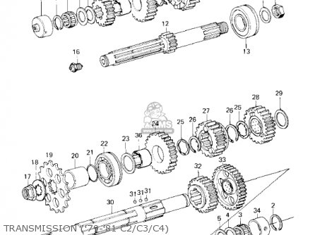 TRANSMISSION ('79-'81 C2/C3/C4) - KZ1000C3 POLICE 1000 1980 USA CANADA