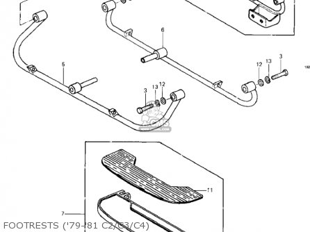FOOTRESTS ('79-'81 C2/C3/C4) - KZ1000C3 POLICE 1000 1980 USA CANADA