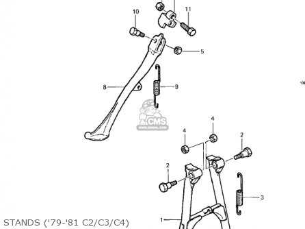 STANDS ('79-'81 C2/C3/C4) - KZ1000C3 POLICE 1000 1980 USA CANADA