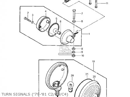 TURN SIGNALS ('79-'81 C2/C3/C4) - KZ1000C3 POLICE 1000 1980 USA CANADA