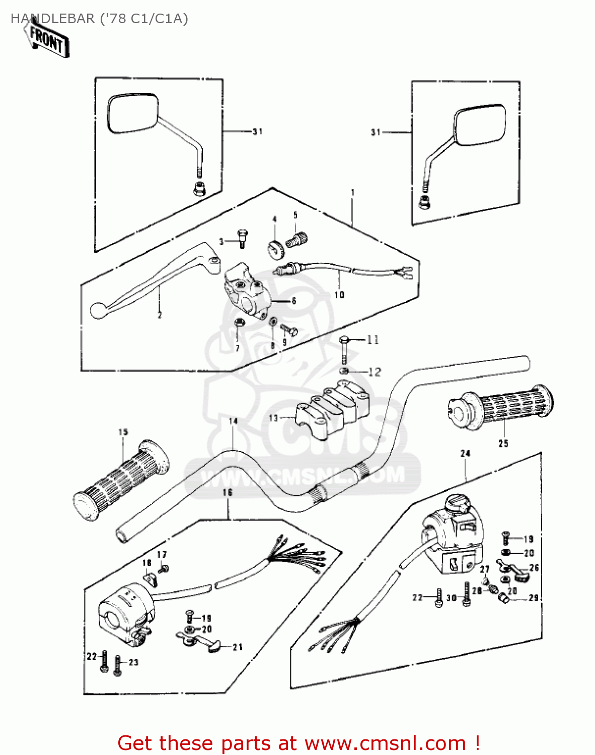 HANDLEBAR ('78 C1/C1A) KZ1000C4 POLICE 1000 1981 USA CANADA