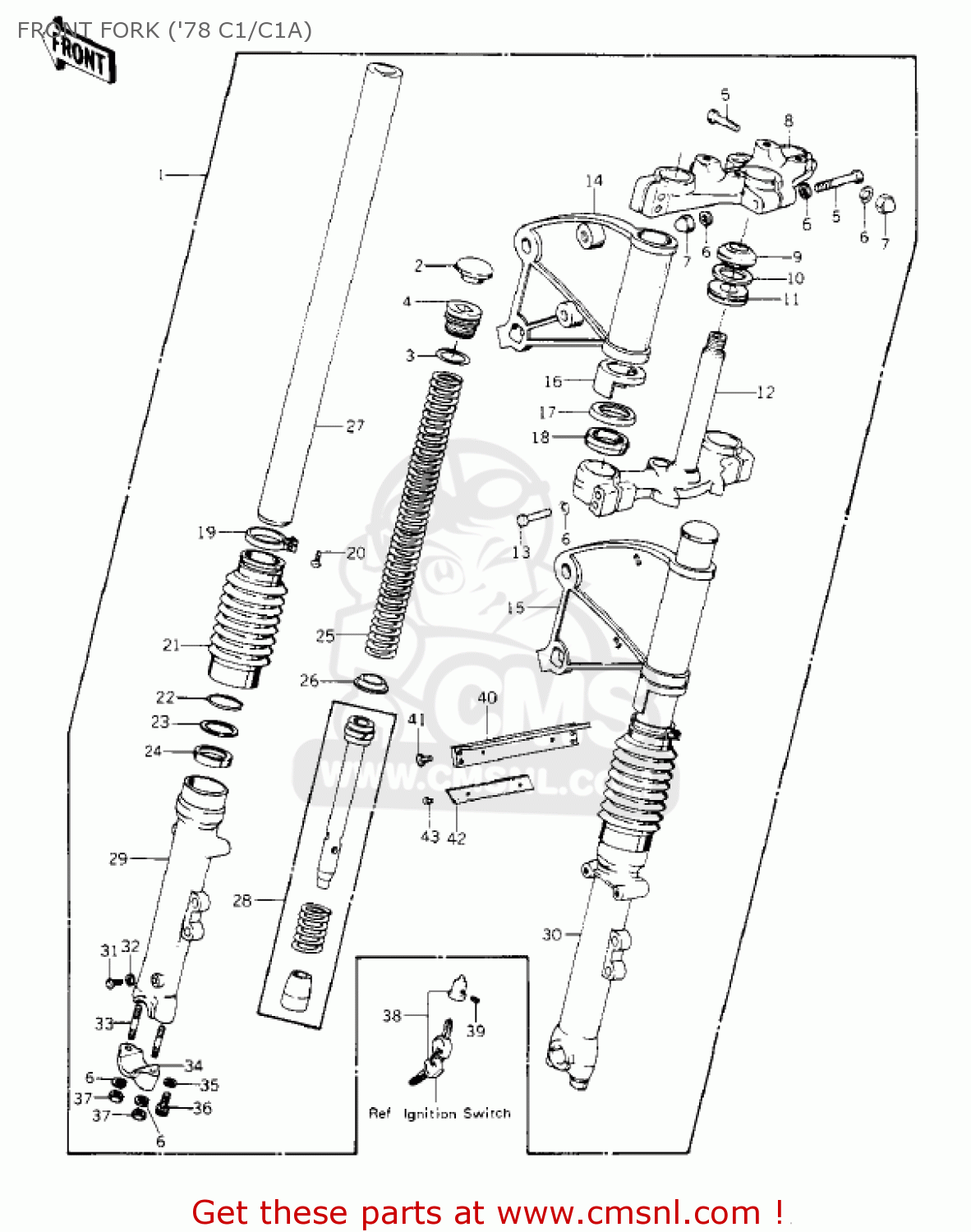 FRONT FORK ('78 C1/C1A) KZ1000C4 POLICE 1000 1981 USA CANADA