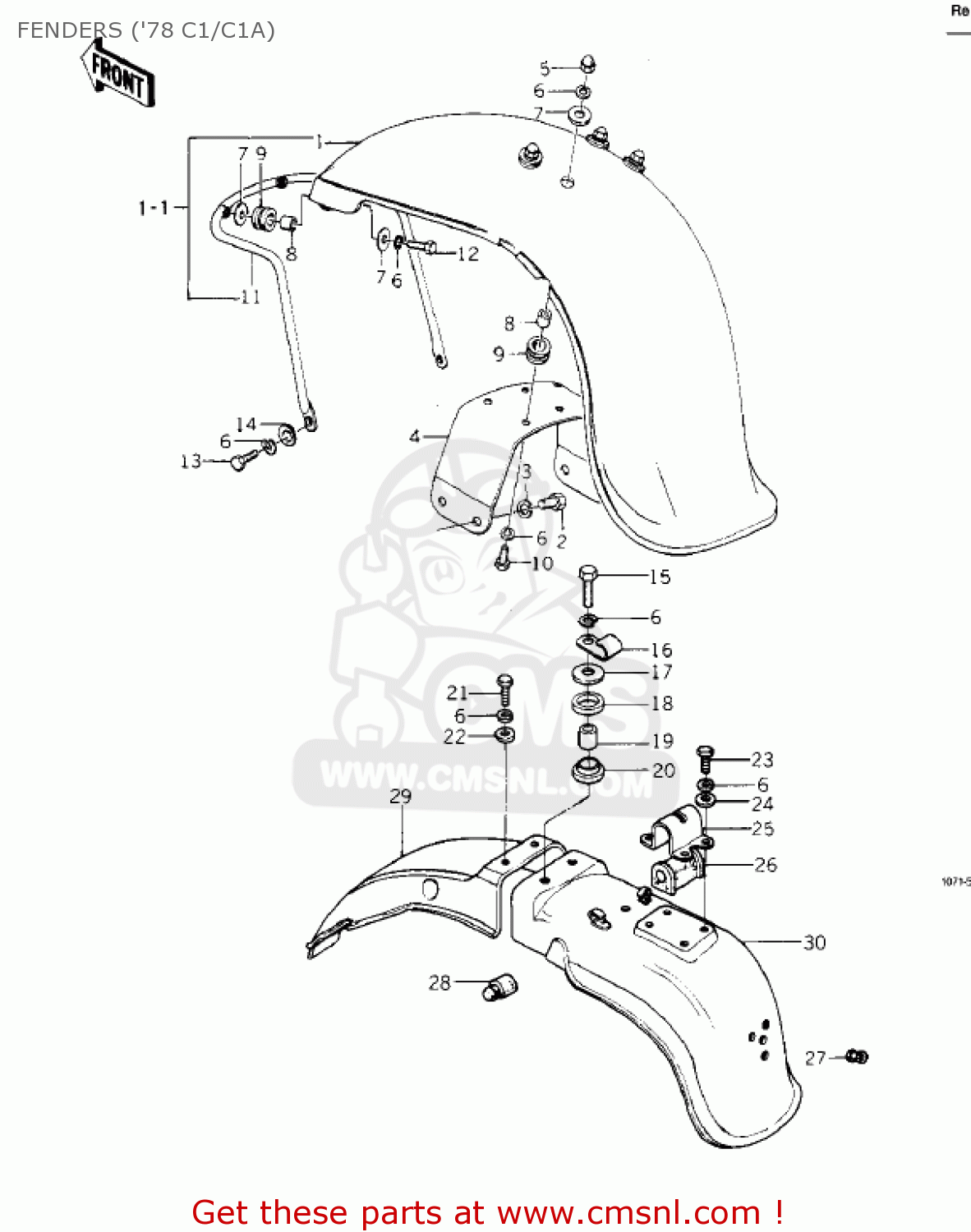 FENDERS ('78 C1/C1A) KZ1000C4 POLICE 1000 1981 USA CANADA