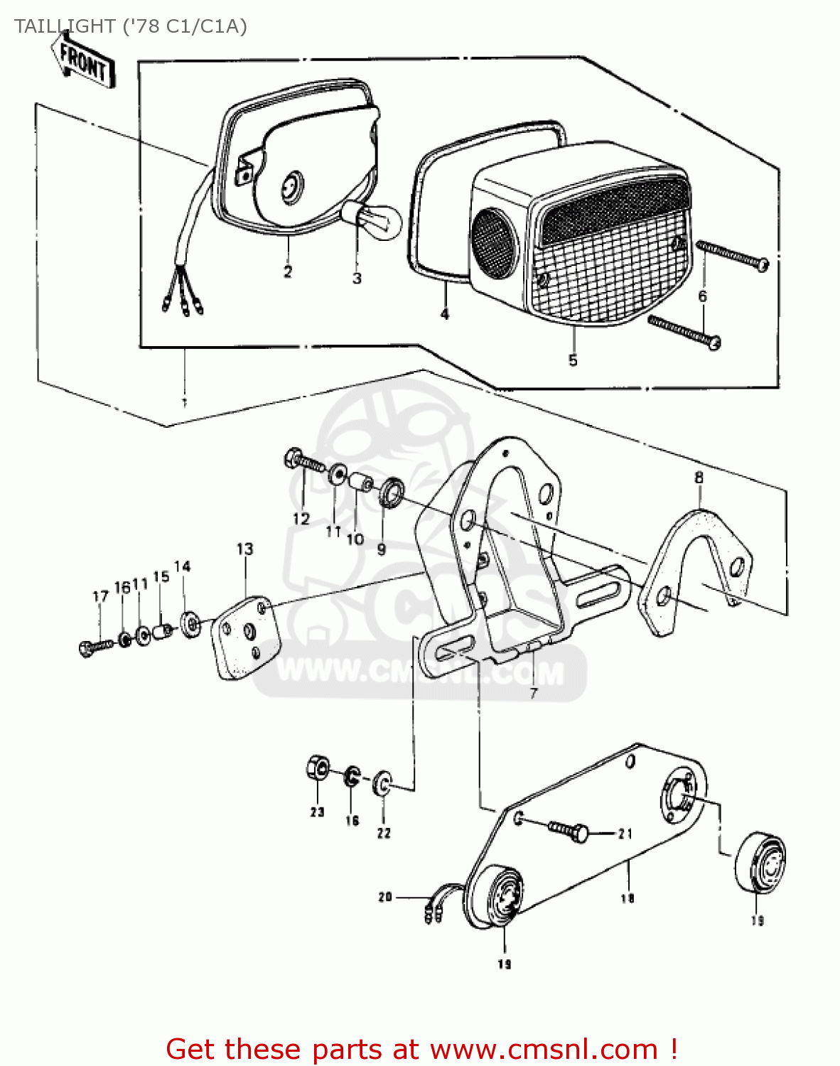TAILLIGHT ('78 C1/C1A) KZ1000C4 POLICE 1000 1981 USA CANADA