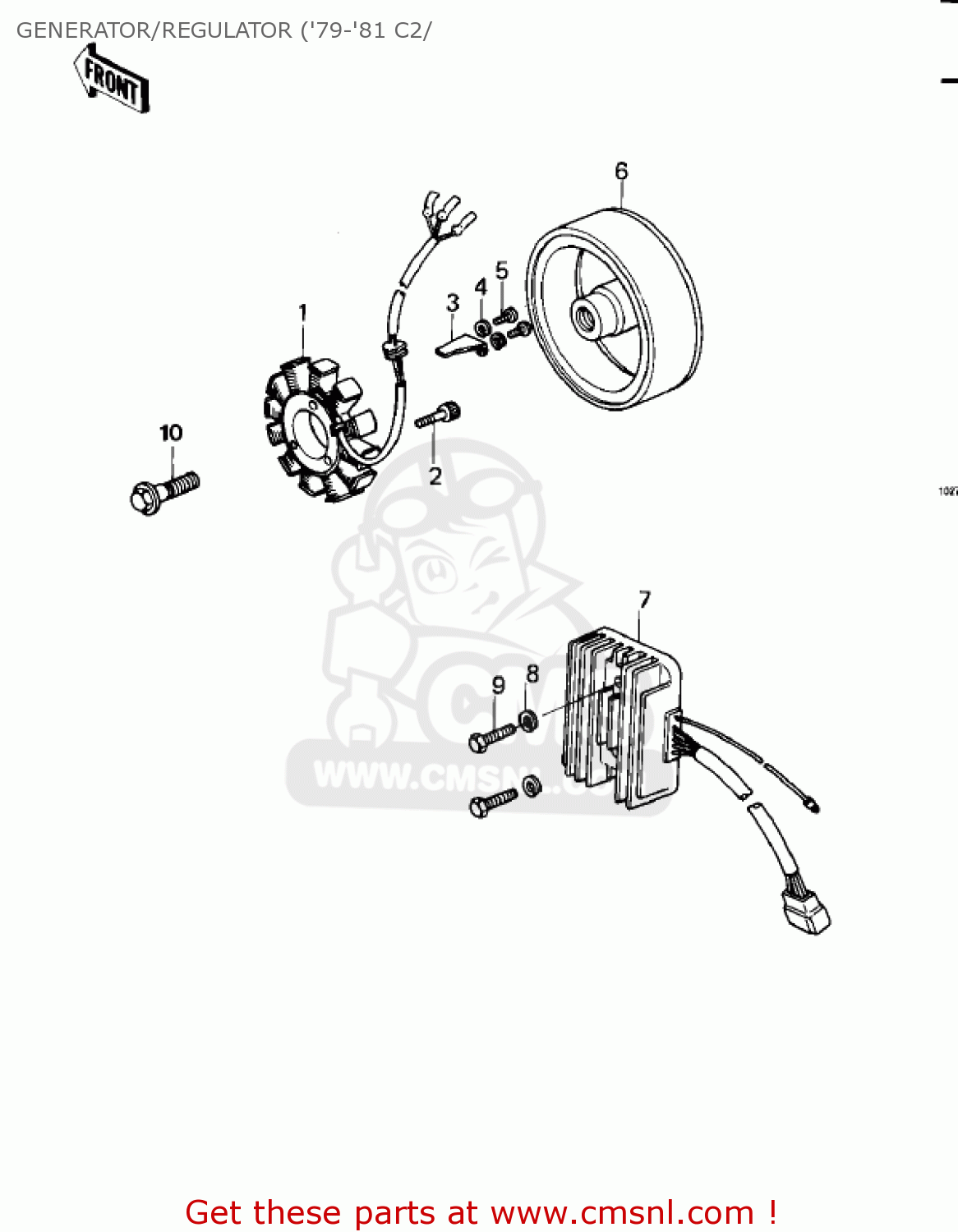 GENERATOR/REGULATOR ('79-'81 C2/ KZ1000C4 POLICE 1000 1981 USA CANADA