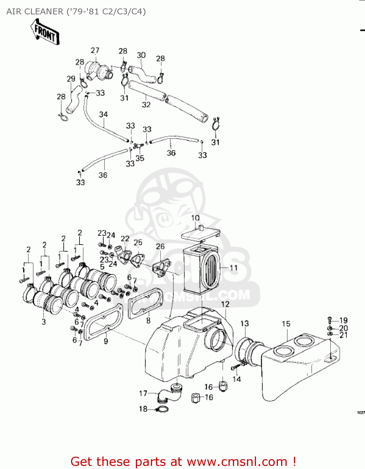 AIR CLEANER ('79-'81 C2/C3/C4) KZ1000C4 POLICE 1000 1981 USA CANADA