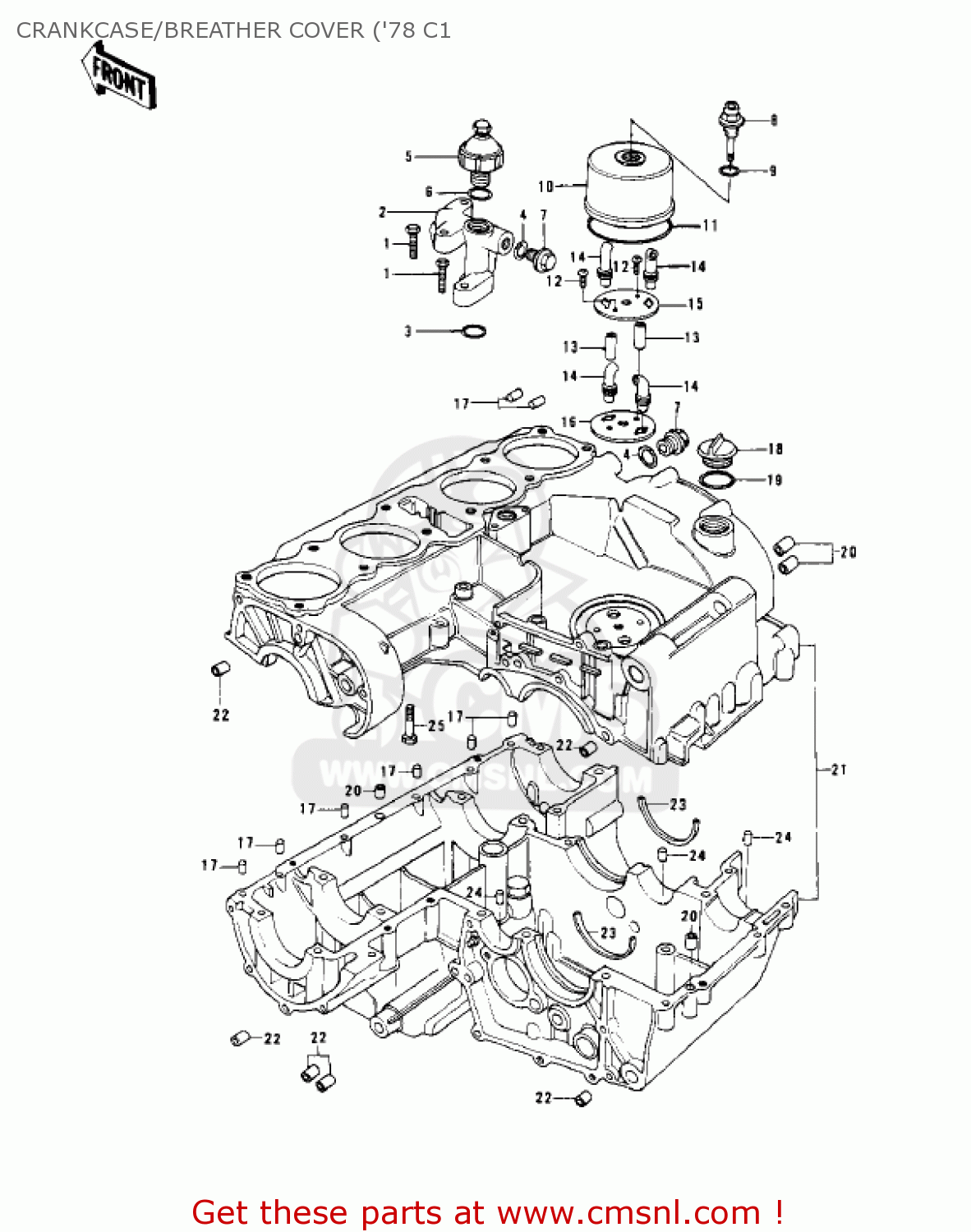 CRANKCASE/BREATHER COVER ('78 C1 KZ1000C4 POLICE 1000 1981 USA CANADA