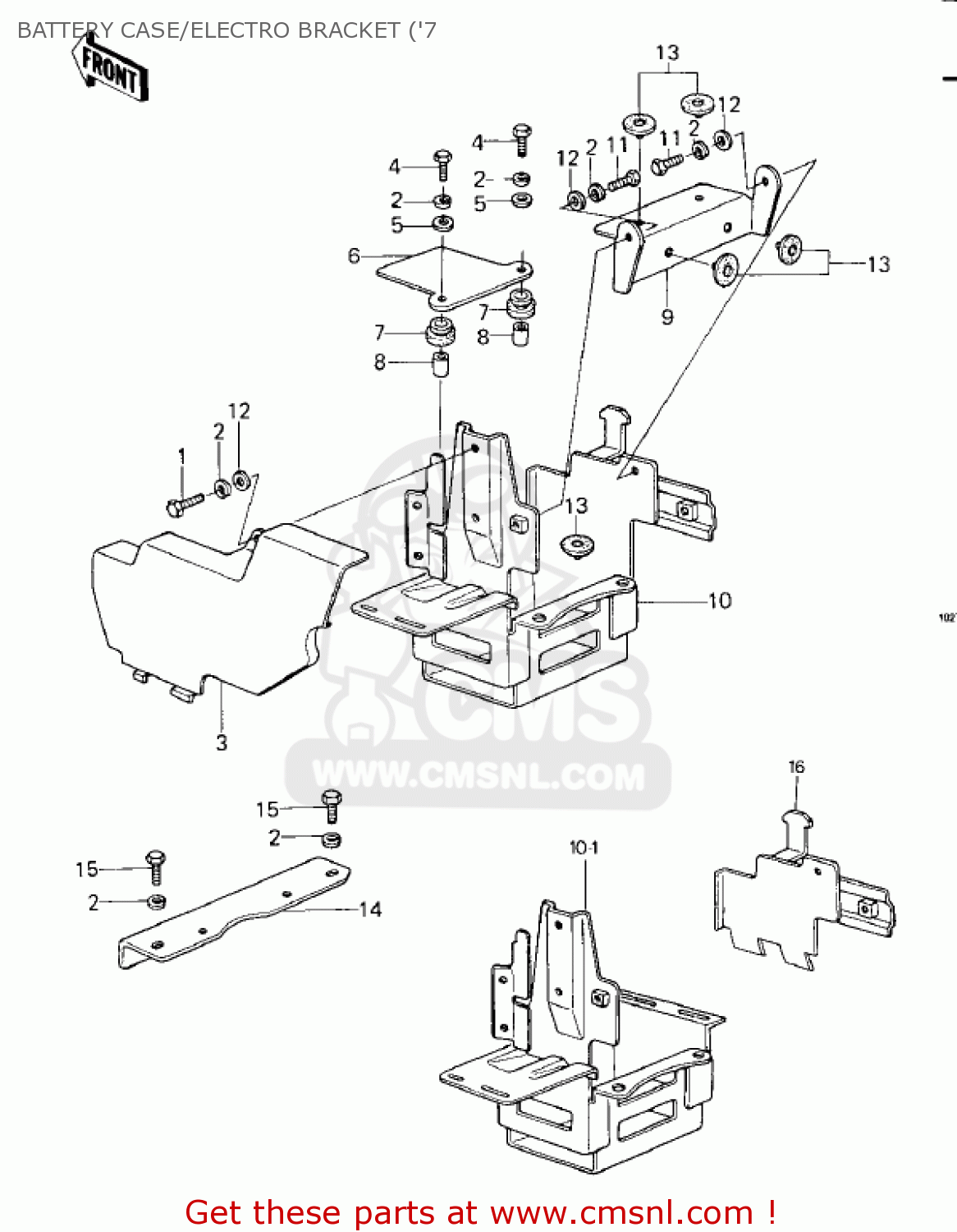 BATTERY CASE/ELECTRO BRACKET ('7 KZ1000C4 POLICE 1000 1981 USA CANADA