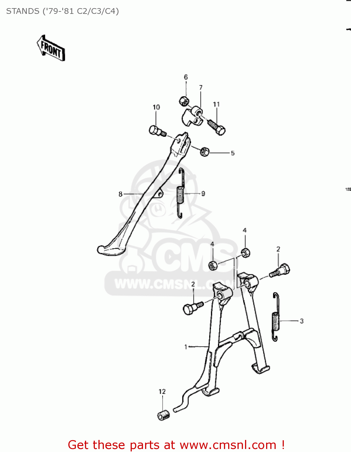 STANDS ('79-'81 C2/C3/C4) KZ1000C4 POLICE 1000 1981 USA CANADA