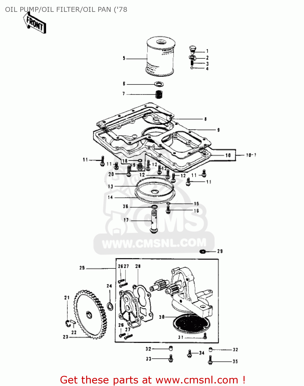 OIL PUMP/OIL FILTER/OIL PAN ('78 KZ1000C4 POLICE 1000 1981 USA CANADA