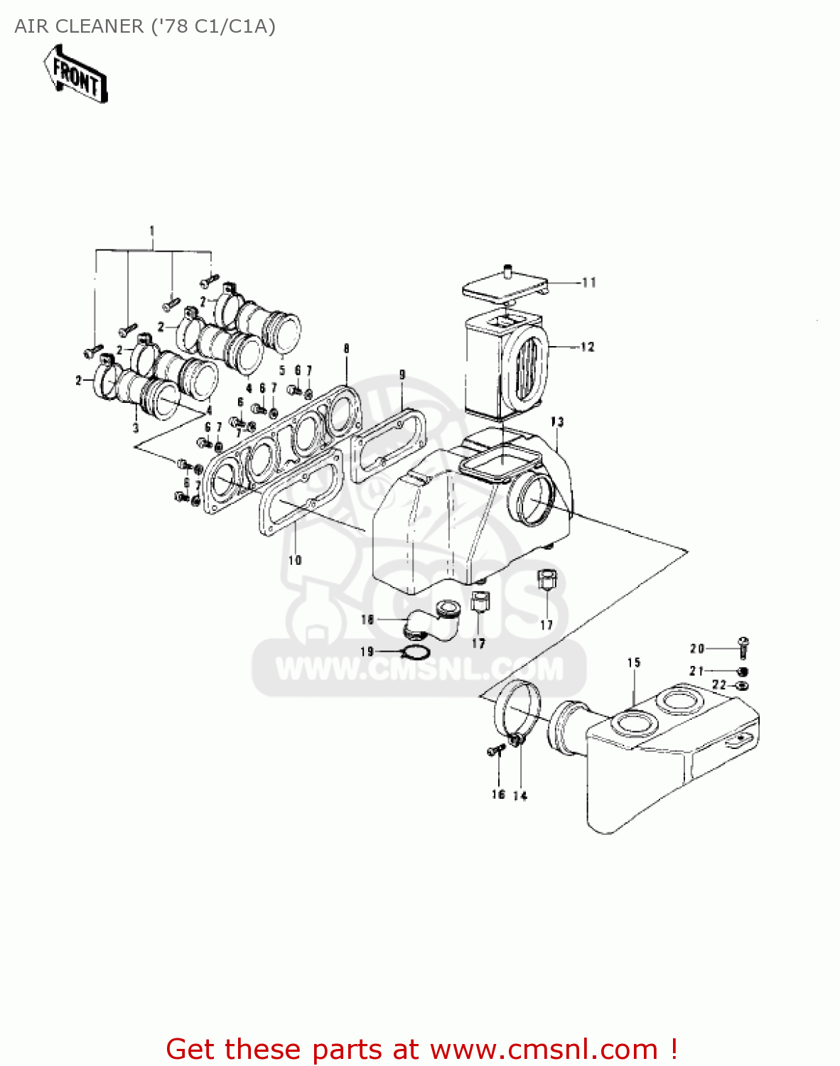 AIR CLEANER ('78 C1/C1A) KZ1000C4 POLICE 1000 1981 USA CANADA