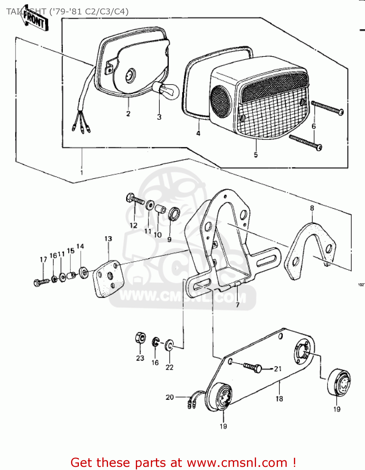 TAILIGHT ('79-'81 C2/C3/C4) KZ1000C4 POLICE 1000 1981 USA CANADA