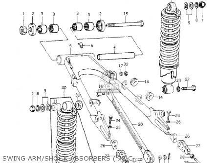 SWING ARM/SHOCK ABSORBERS ('78 C - KZ1000C4 POLICE 1000 1981 USA CANADA