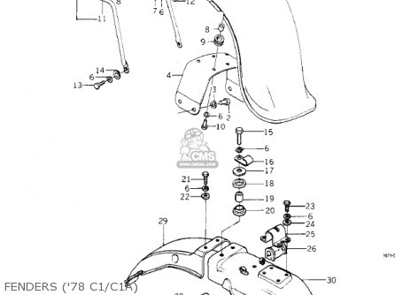 FENDERS ('78 C1/C1A) - KZ1000C4 POLICE 1000 1981 USA CANADA