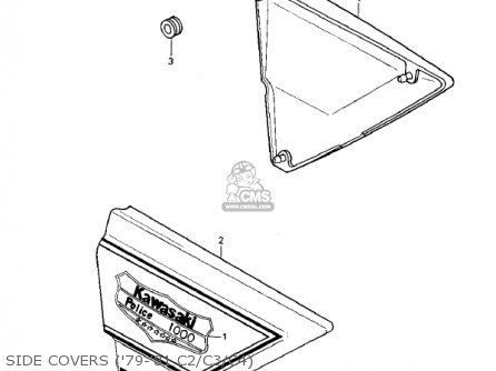 SIDE COVERS ('79-'81 C2/C3/C4) - KZ1000C4 POLICE 1000 1981 USA CANADA