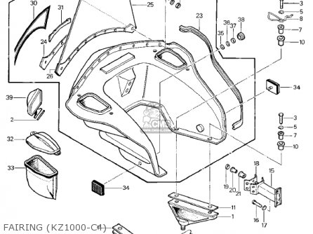 FAIRING (KZ1000-C4) - KZ1000C4 POLICE 1000 1981 USA CANADA